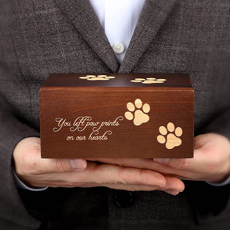 Handcrafted Wooden Pet Urn – Forever in Our Hearts