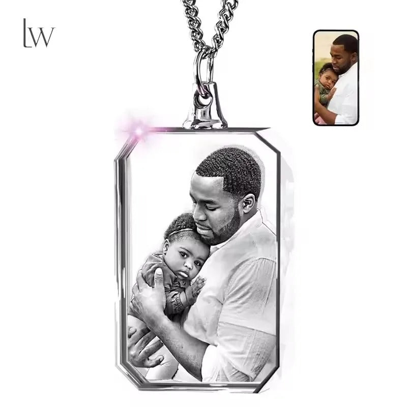Cherished Memories Crystal Heart Necklace — Custom Photo Gift